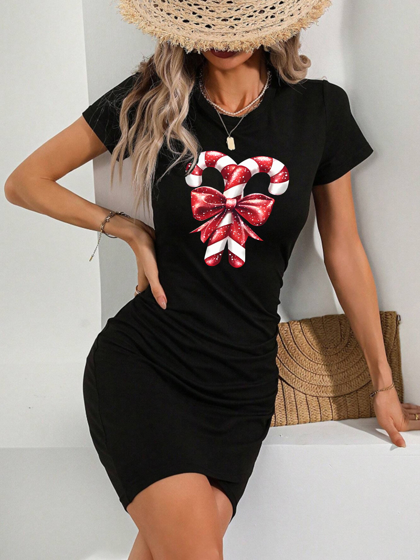 summer bodycon dress t shirt style fitted skirt tight - Temu United Kingdom