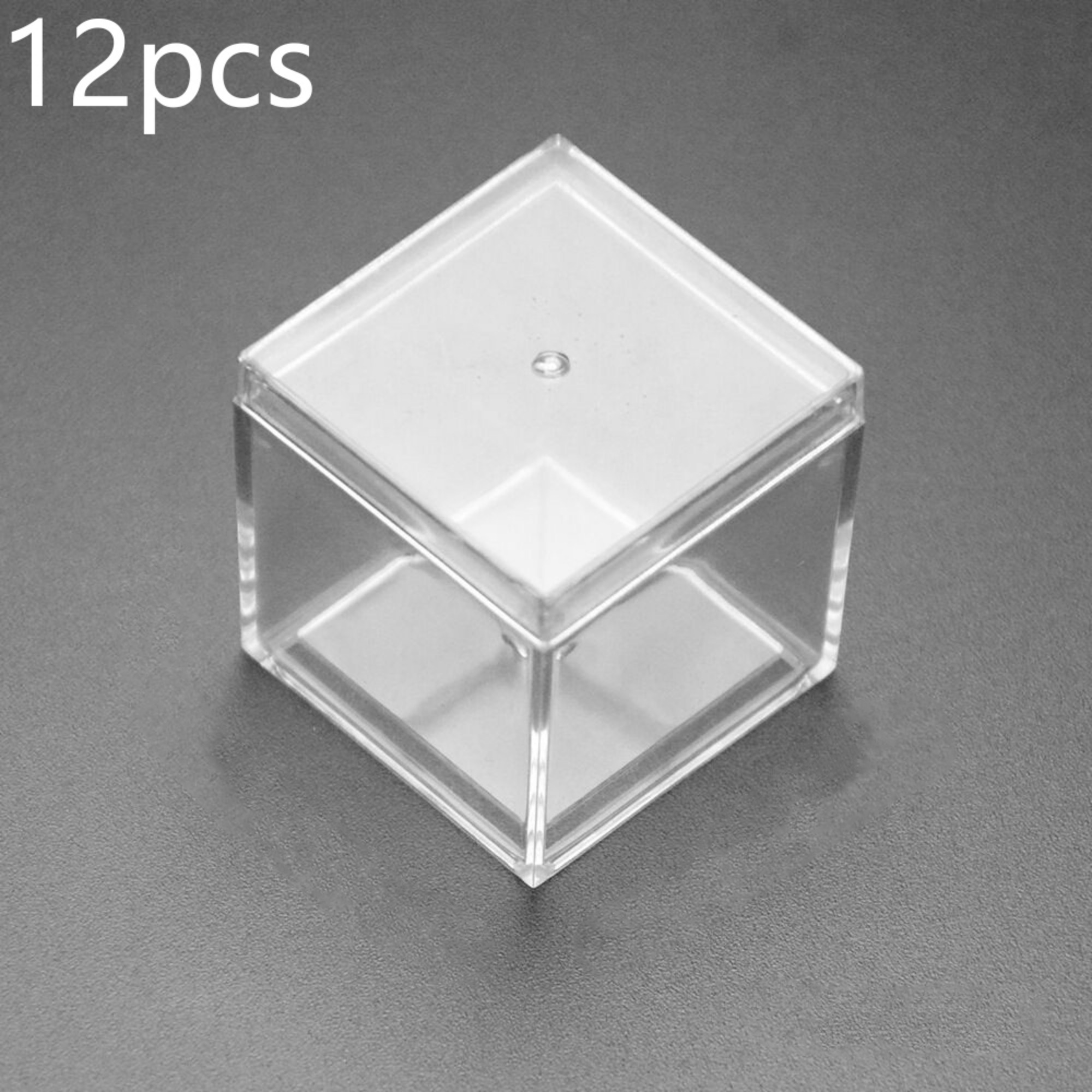 

12- Style Mini Transparent Plastic Square Display Cases For Jewelry, , And Minerals - No Power Needed - Home Decor