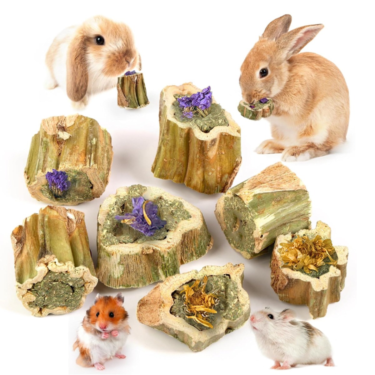 Image of Natural Wood Sticks For Rabbits, Ideal Chew Toys For Small Animals, Perfect For Decorating Small Pet Cages, Suitable For Hamsters, , Squirrels, And Guinea Pigs