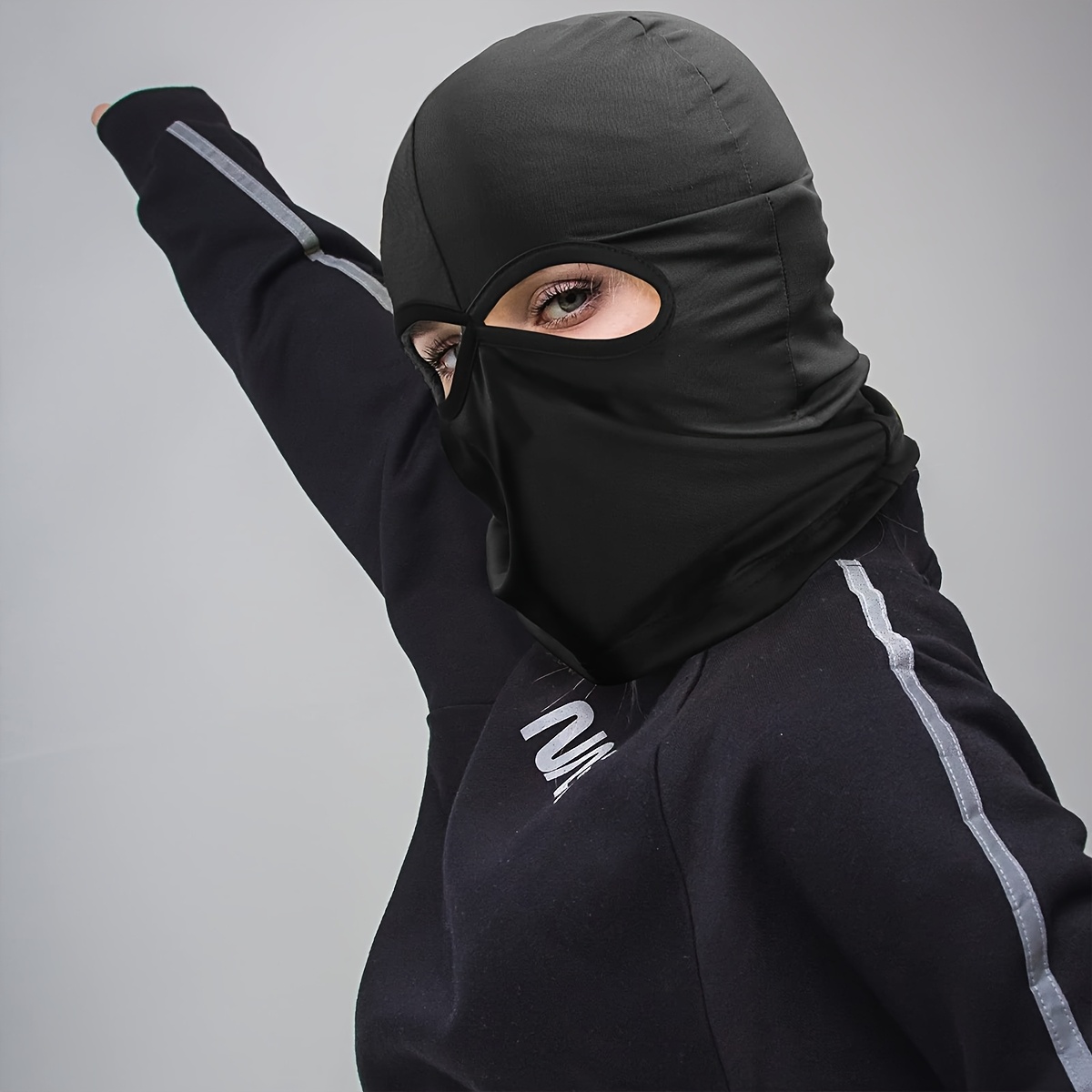 TEMU Cagoule intégrale et bonnet d'hiver 5 pièces - Écran facial coupe-vent, -poussière et respirant avec couverture intégrale du cou, double trou,