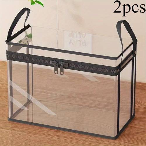 180 degree transparent storage box thickened pvc stackable storage bin large capacity home clothing books office organization practical holiday gift and box
