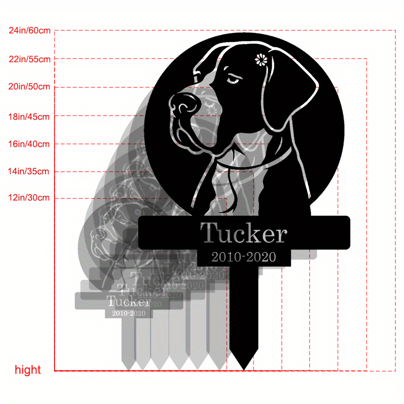 Custom Dog Portrait Metal Art Memorial Stake