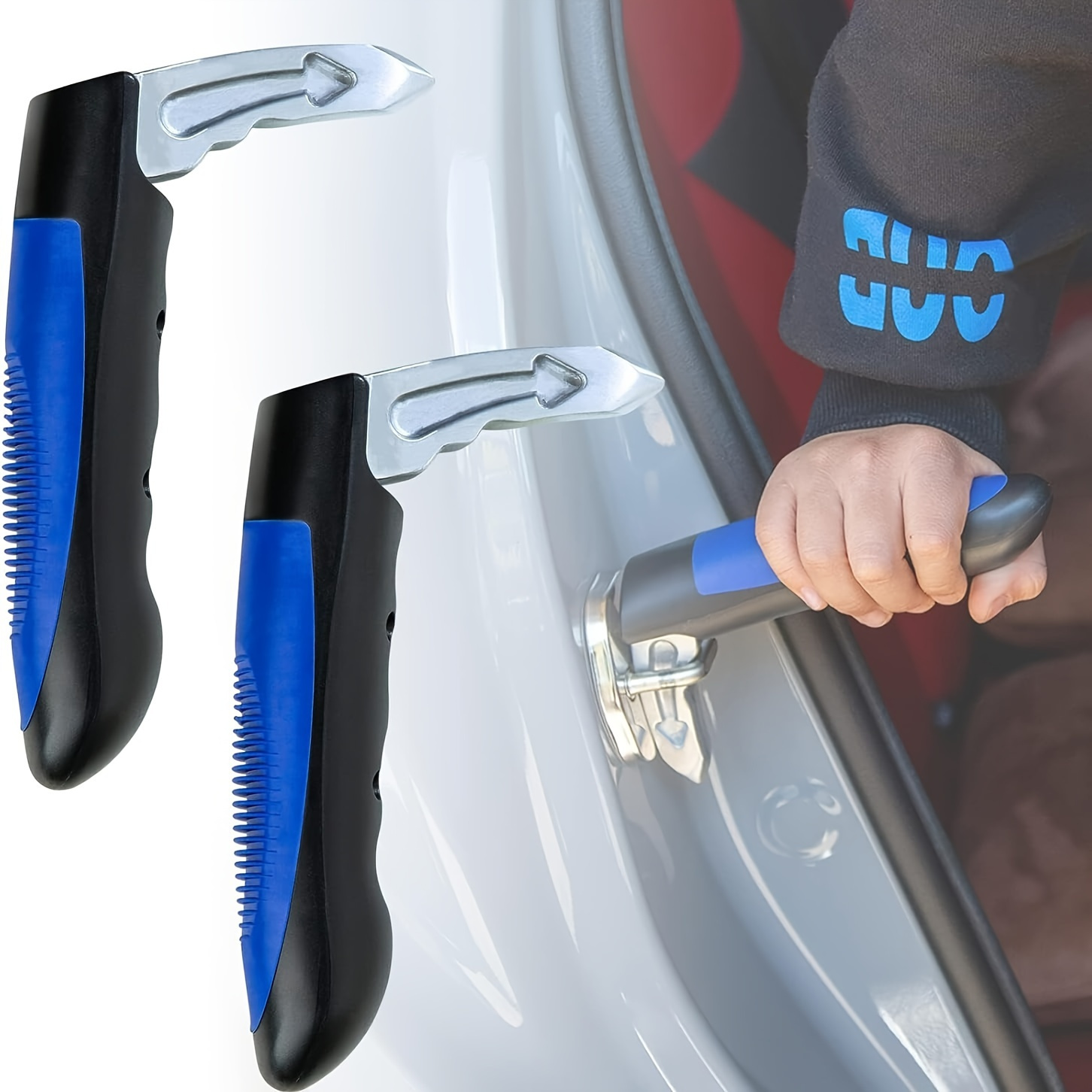 a two part aluminum car safety hammer featuring a door handle designed with an ergonomic non   ideal for seniors and individuals with disabilities compatible with the   of vehicles Product details 0