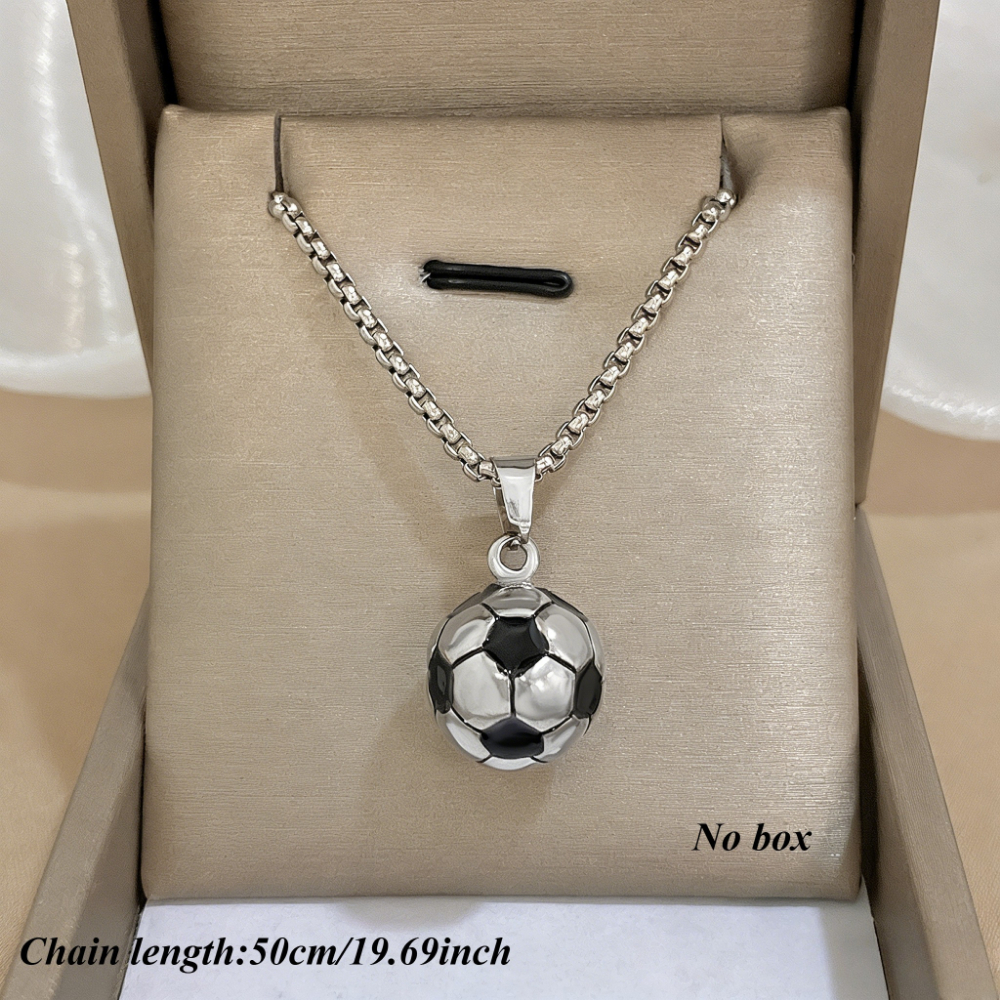 TEMU Collana con ciondolo a forma di da calcio in acciaio inossidabile 316, catena da , collana rock, collana regalo per le feste, gioielli i per