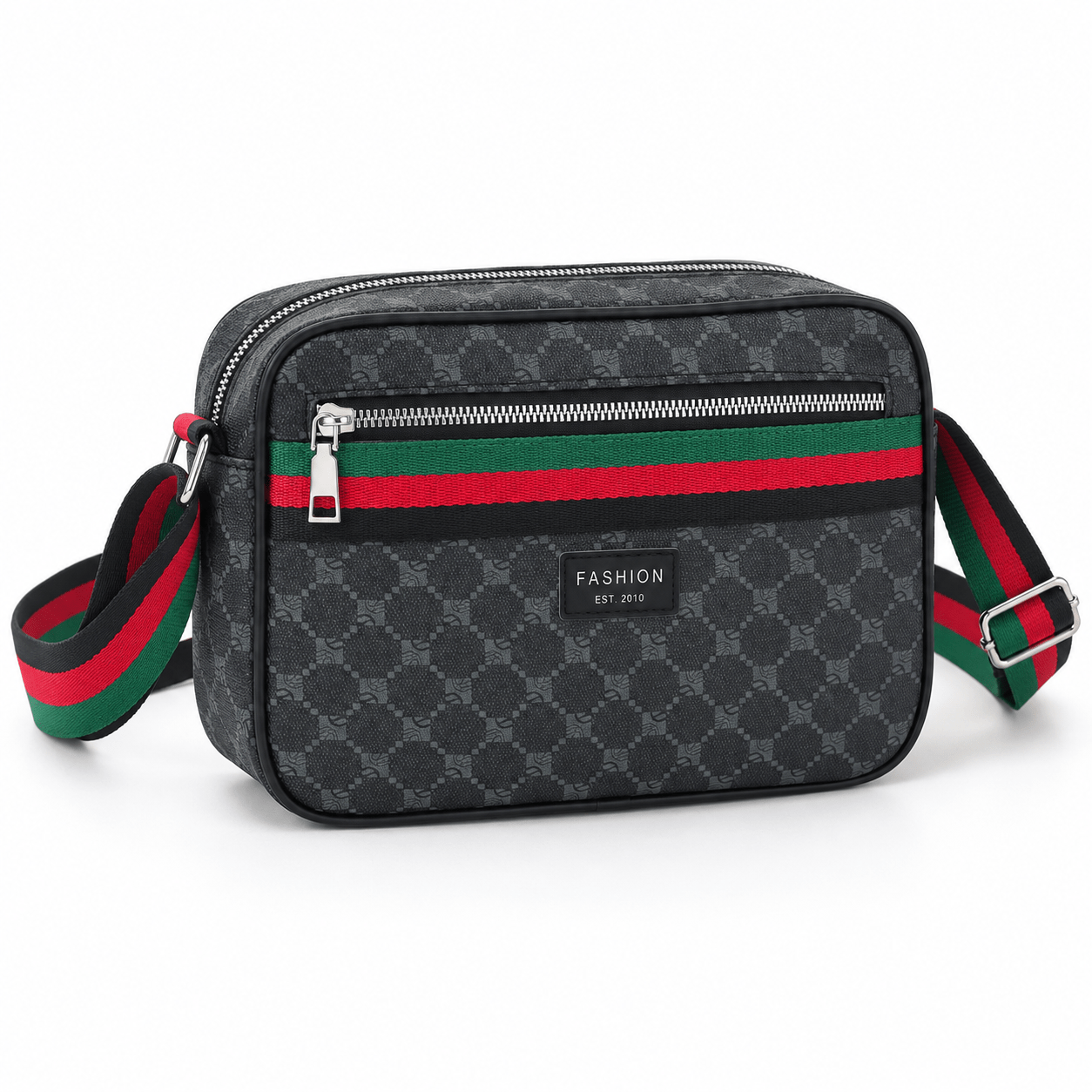 TEMU Sacoche Bandoulière pour Homme à Motif Vintage, Sac à Épaule Grande Multi-Poches, Sacoche Messager à Large Sangle Réglable, Sac de Voyage Léger