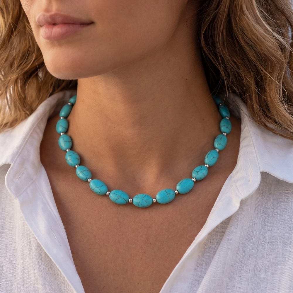 TEMU 1pc Women's Fashion Neck Chain Bohemian Bead Women's Necklace Suitable For Travel Vacation Spring Summer Style Necklace