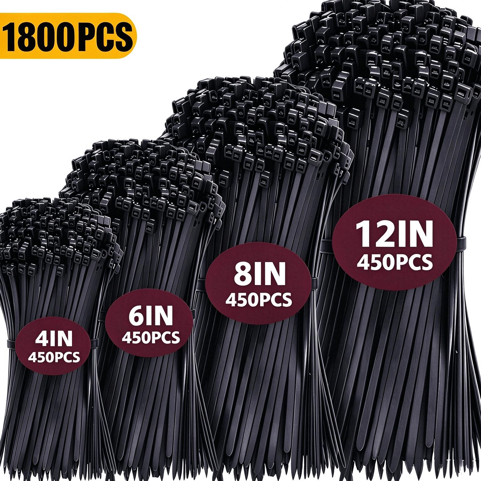 TEMU 1800pcs Durable Nylon Cable Ties, Self-locking Nylon Cable Ties, Suitable For Electronic Device Organization, Home, Office, Industrial And