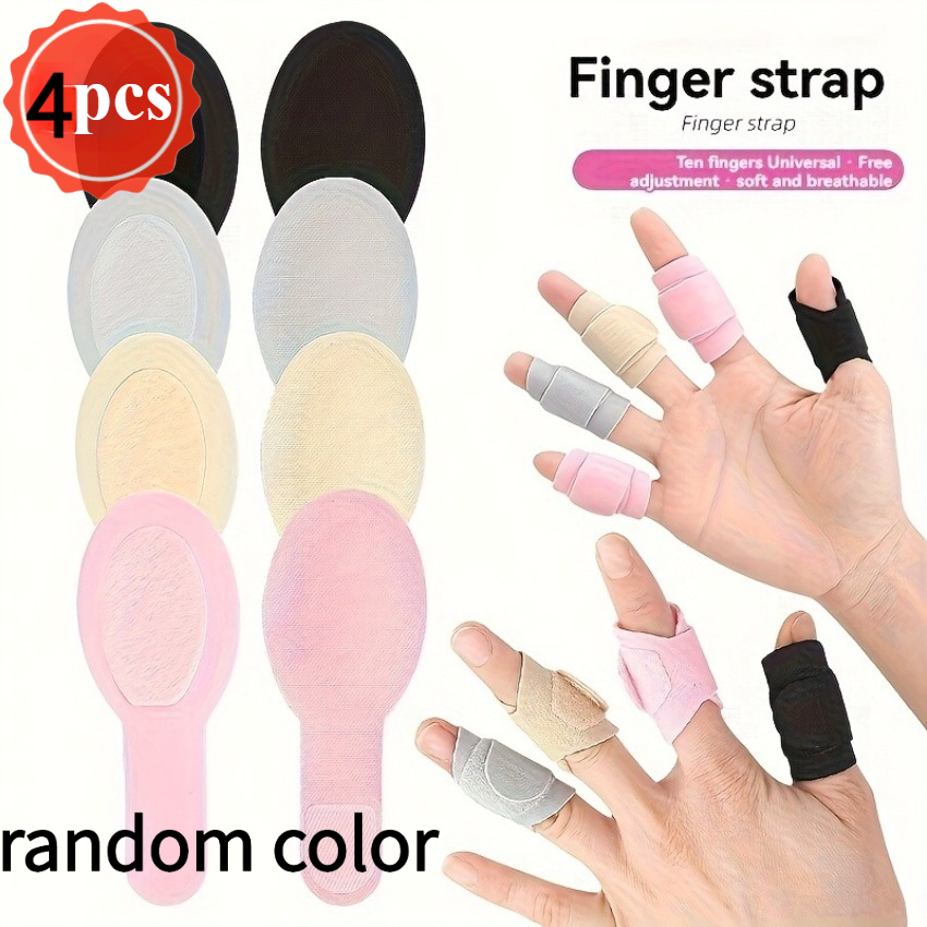 TEMU Paquete de 4 protectores de dedos reutilizables para manipulación de , deportes y uso diario - de muñeca ajustables con correas de sujeción,