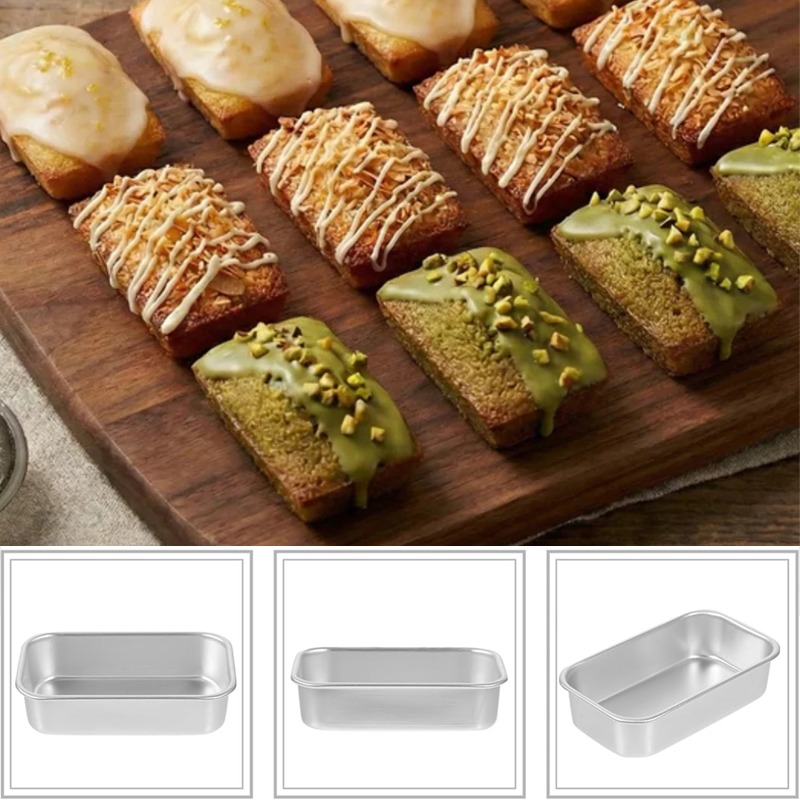 TEMU 3pcs Cake Molds, Multifunctional Rectangular Trays, Suitable For Brownie Molds, Toast Baking Tools, - Perfect For Homeme , Cakes, Bread,