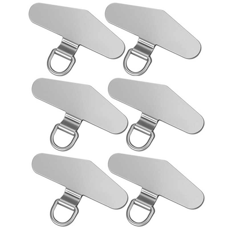 TEMU 6 clips de cordón de metal, separadores universales de cordón para fundas de teléfono, conectores de cordón de acero inoxidable, parches de