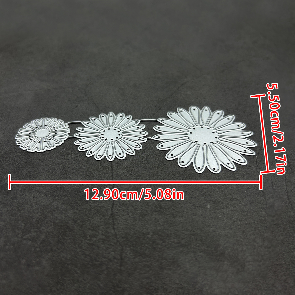 TEMU 1pc Chrysanthemum Cutting Dies Flower Daisy Leaves Cutting Dies Stencils Diy Scrapbooking Decorative Embossing Paper Party Wedding Card Making