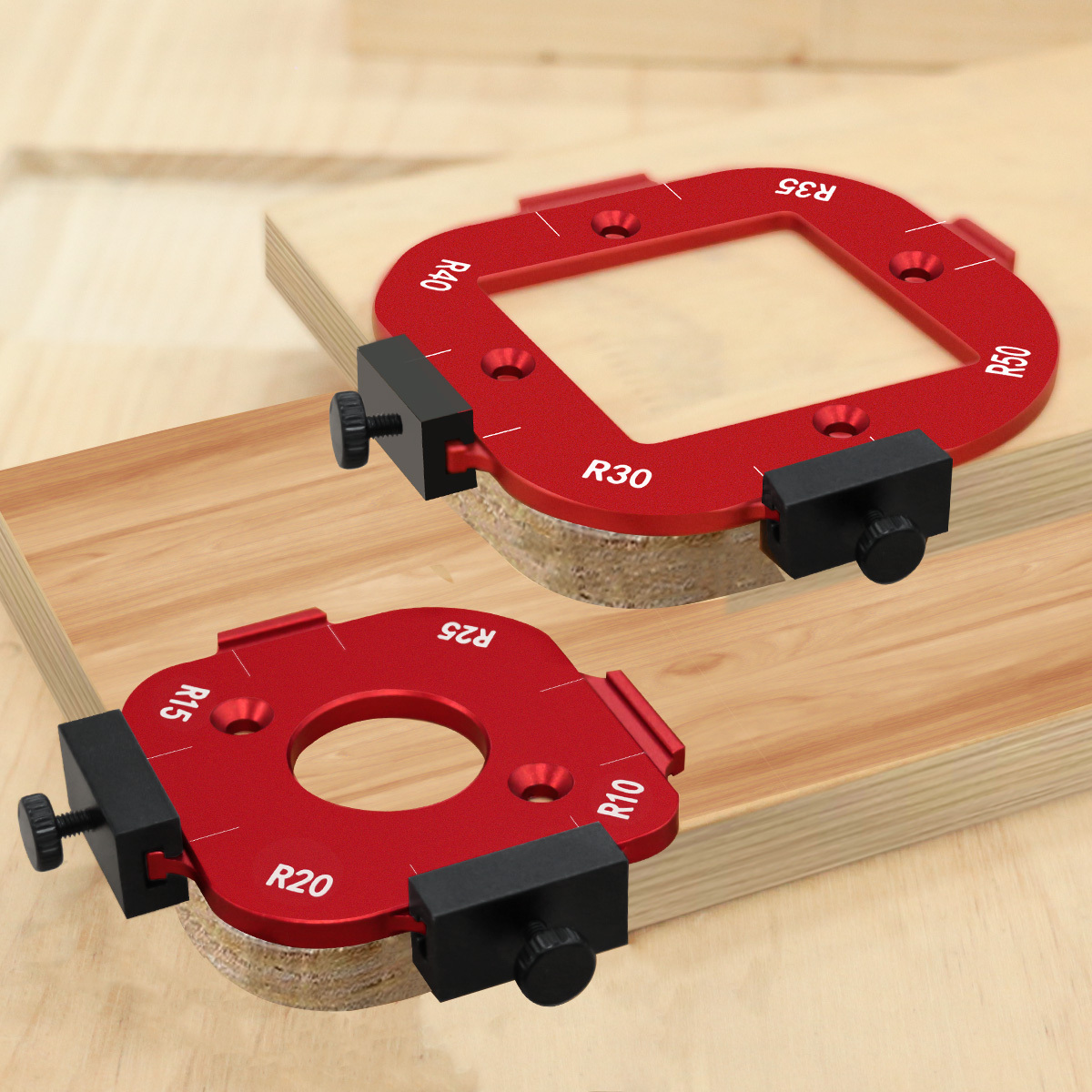 woodworking router corner   template 4in 1 arc angle positioning template positioning bit jig for woodworking routing corner jig sizes r10 r50