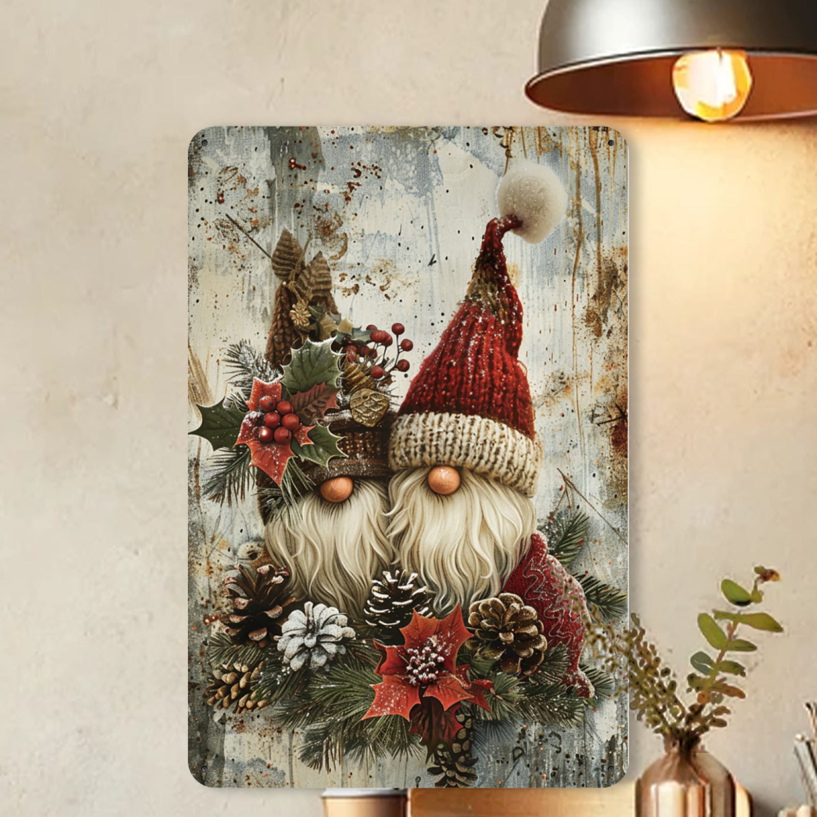 

Christmas Metal Tin - Iron, 8x12 - For Decor, For , For Gym, , , Restaurant, , And