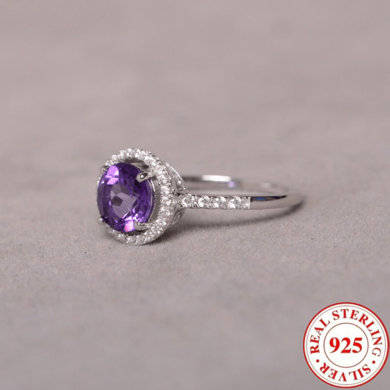 925 Sterling Silver Round Geometric Women's Ring for Party Engagement Gift