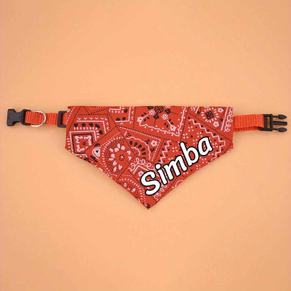 Customizable Adjustable Dog Bandana, Personalized Pet Saliva Towel & Collar
