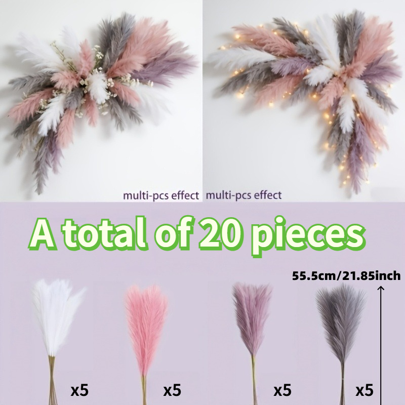 TEMU 20pcs Ramo de Flores de Cauda de Gato de Largo Multicolor Artificial, Estilo , Adecuado para , de Boda, Arreglo Floral , Decoración de Mesa,