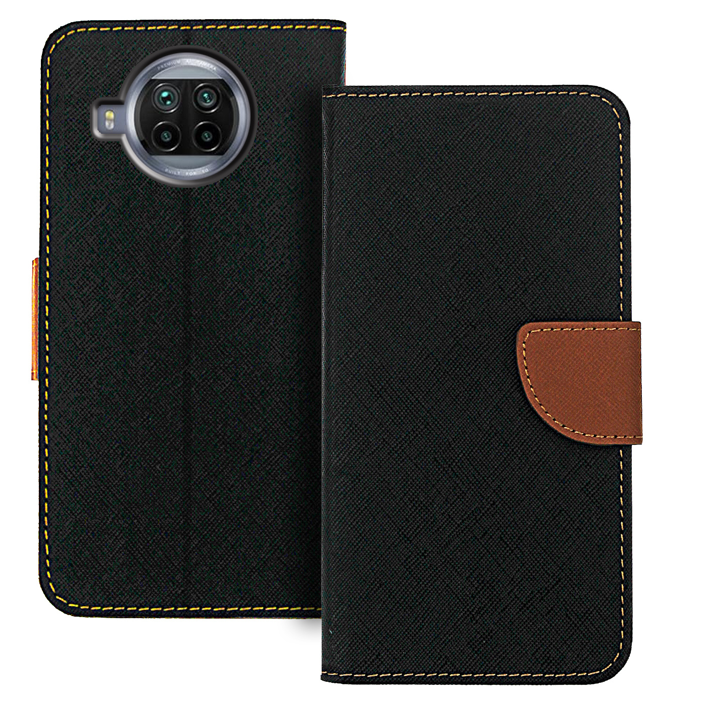 TEMU Étui téléphone : Étui portefeuille pour Xiaomi Mi 10T Lite Noir en simili cuir [Aimant] [Fonction support] [Emplacement carte] Étui