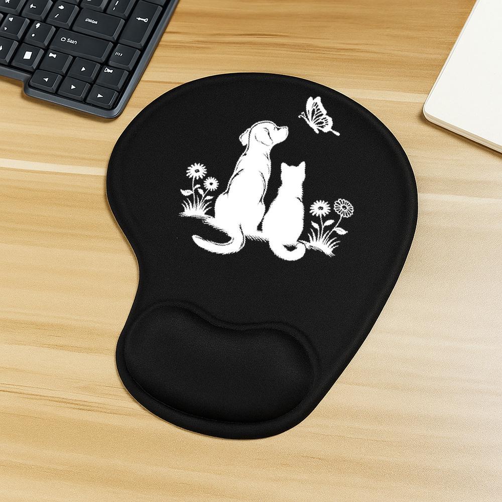 TEMU Cute Silhouette Graphic Mouse Pad - Aesthetic Desk Decor And Office Supplies For Women And Men. Ideal For Home Office, Work From Home Setup.