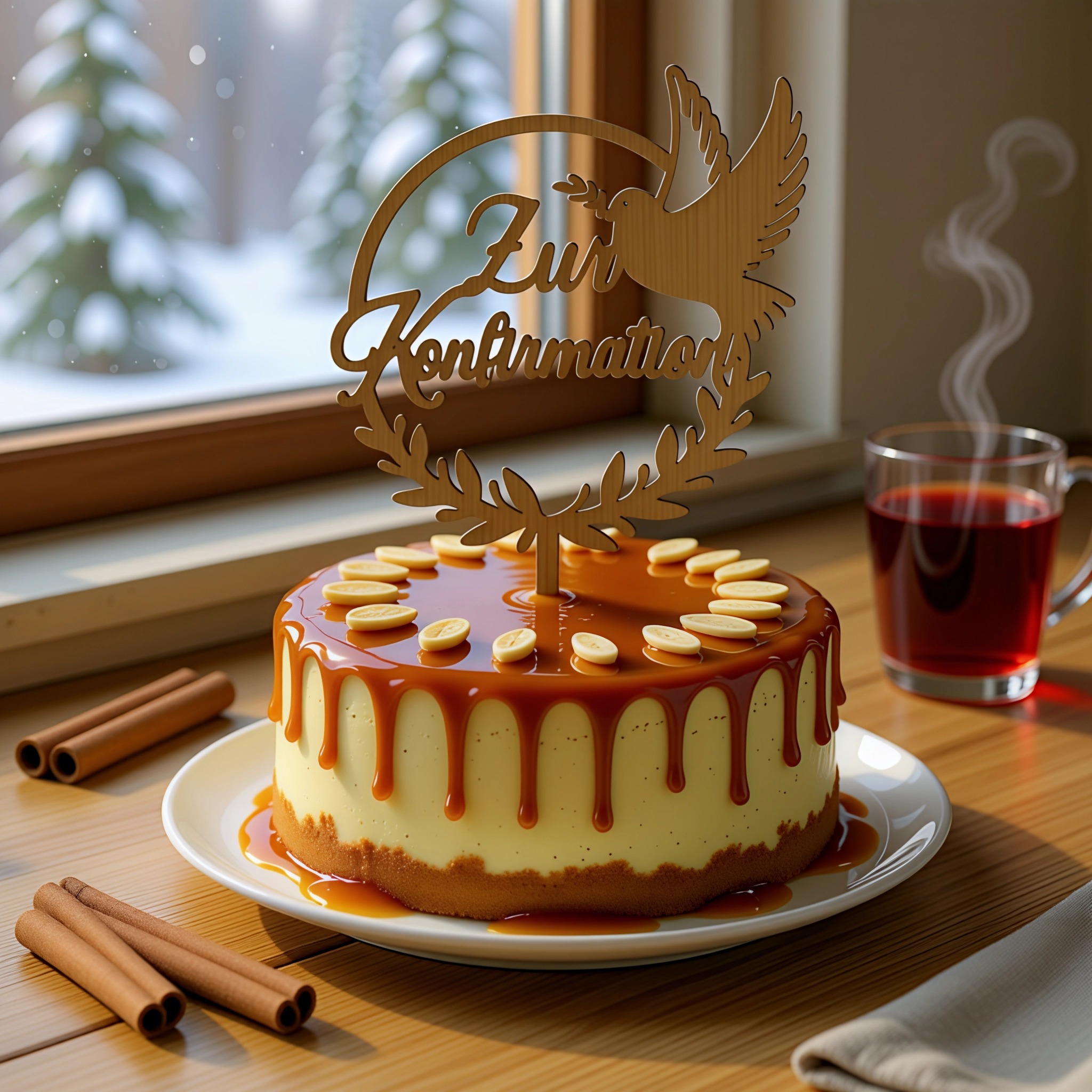 1 Wooden Cake Topper For Confirmation, Suitable For Cake Decoration Like Baptisms, Showers, Bridal Showers, Engagements, Weddings, And Anniversary Parties