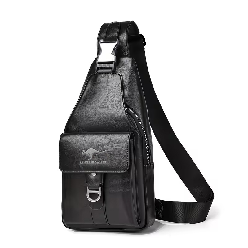 TEMU Men's Crossbody Bag - New Retro Casual Men's Chest Bag Crossbody Bag Large Capacity Chest Bag Men's Style [random Zipper ]