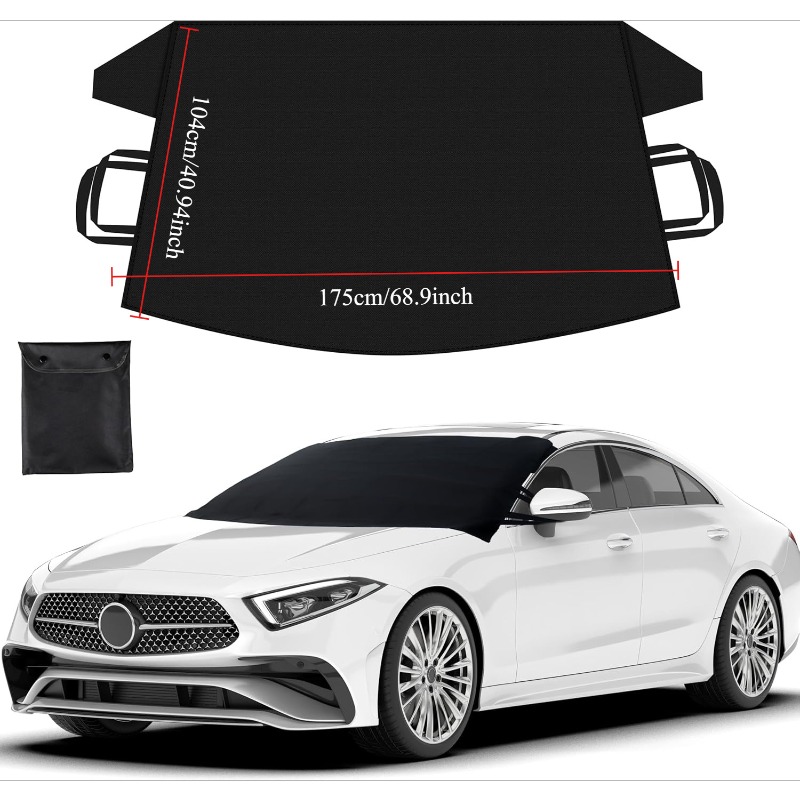 TEMU Cubierta para Parabrisas de Nieve y Hielo | Tela Oxford 600D Resistente | Protector de Parabrisas para Automóviles, SUV y Camiones | Cubierta