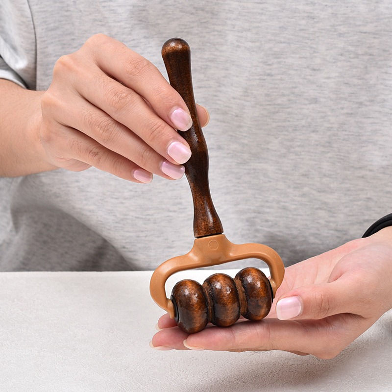 Rodillo de Masaje Manual - Rodillo Portátil para Masaje Muscular, Mejora la Circulación y para Cuello, Espalda, Hombros, Manos, Cabeza - Uso en Casa y Oficina, Post-Entrenamiento