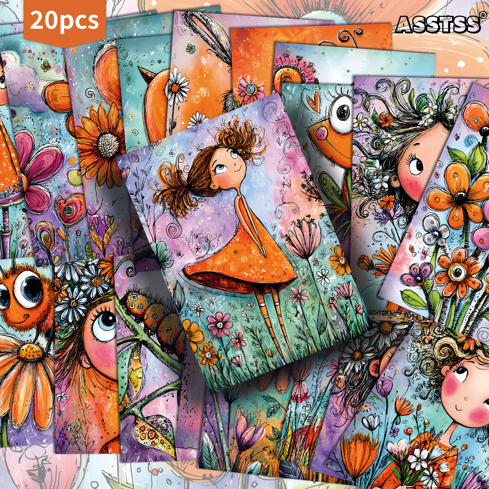 TEMU Set Of 20 Assorted Vintage Postcards Featuring - Measuring 4x16 Inches, Retro Junk Journals, Showcasing Classic Pinup Art, And Ideal For