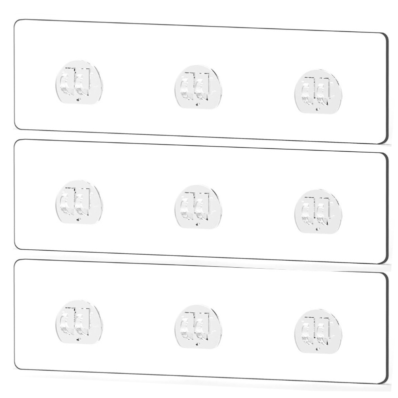 TEMU Lot de 3 supports de douche adhésifs de remplacement, bandes adhésives résistantes, perçage, pour étagère de douche, étagères de rangement de