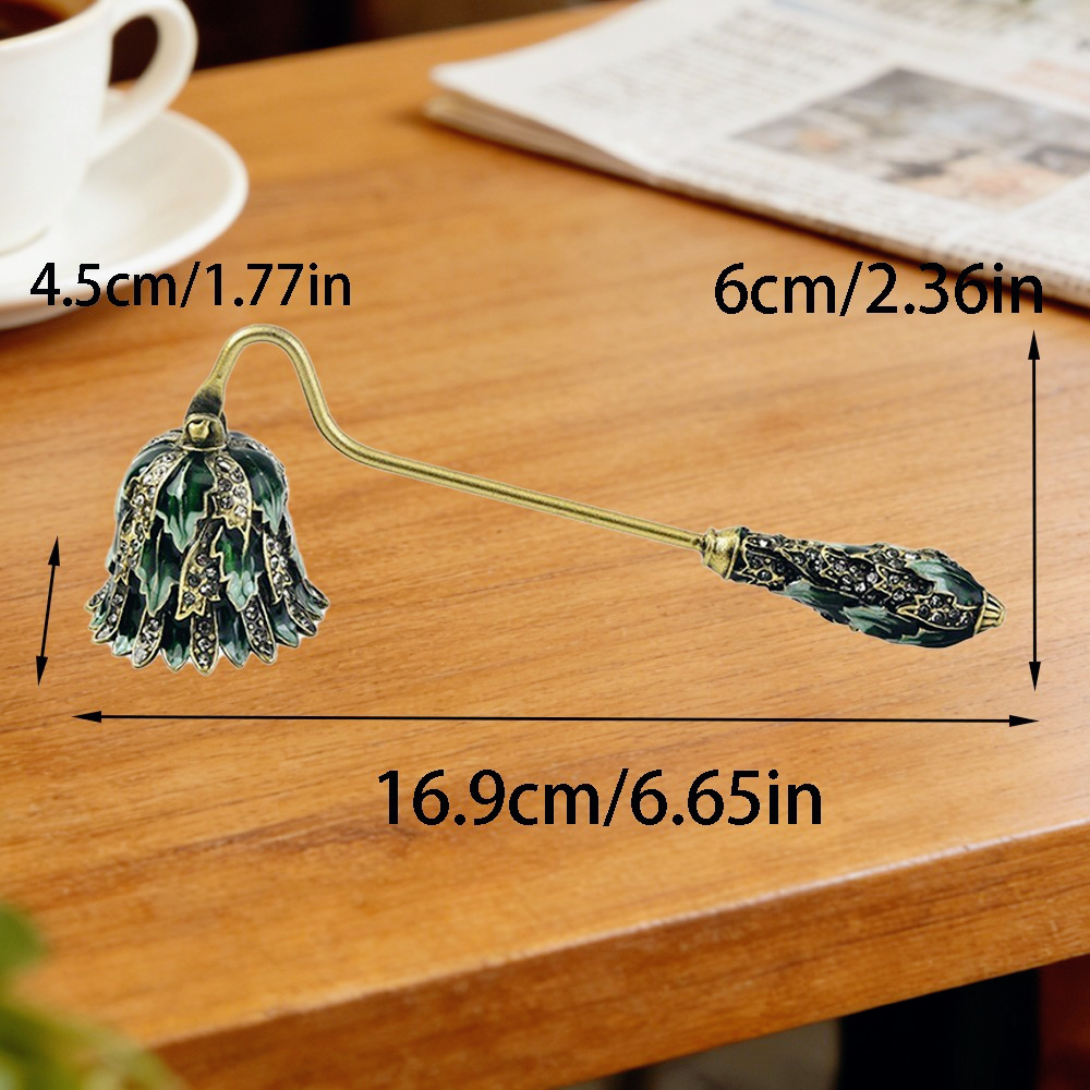 TEMU Vintage-style Enamel Handheld Candle Snuffer, Aromatherapy Candle Extinguishing Tool, Floral-shaped Wick Extinguishing Accessory, Petal-textured