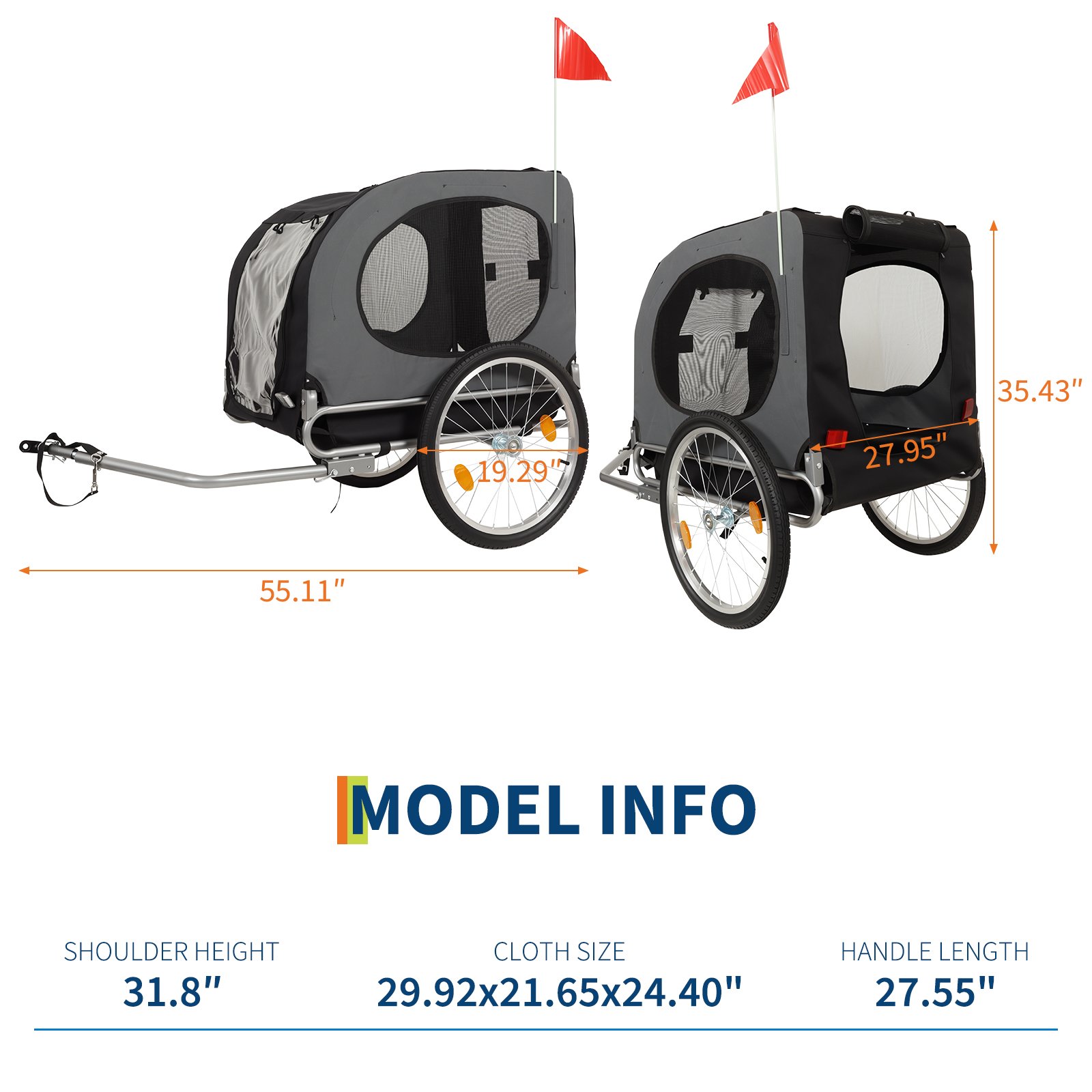 Heavy Duty Folding Dog Bike Trailer With High Weight Capacity Quick Release Wheels Universal Coupler Oxford Cover And Mesh Windows For Small To Medium Dogs Safe And Comfortable Pet Cycling Essential