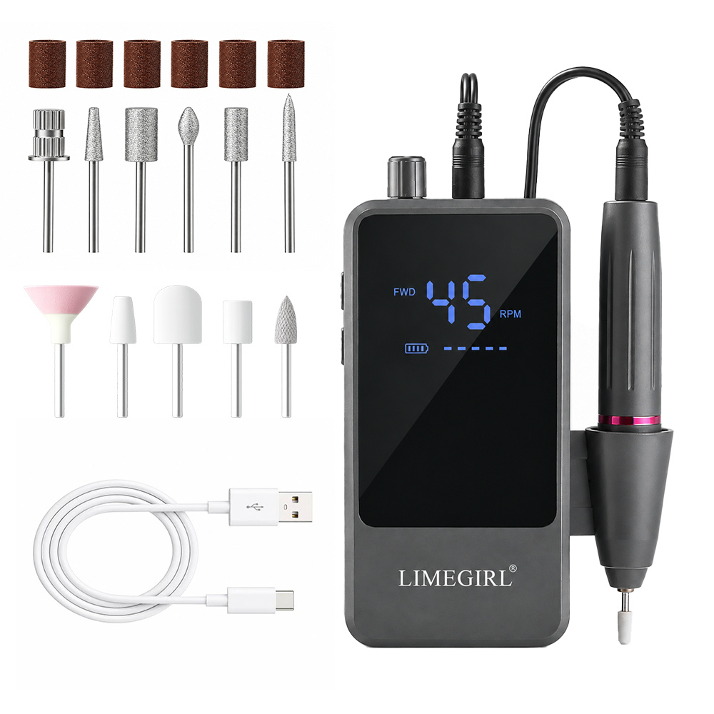 TEMU Rechargeable Nail Drill Kit, 45000rpm Cordless Nail Drill For Gel Nail Polish Removal, Portable Nail File For Acrylic Gel Nails, Salon-grade
