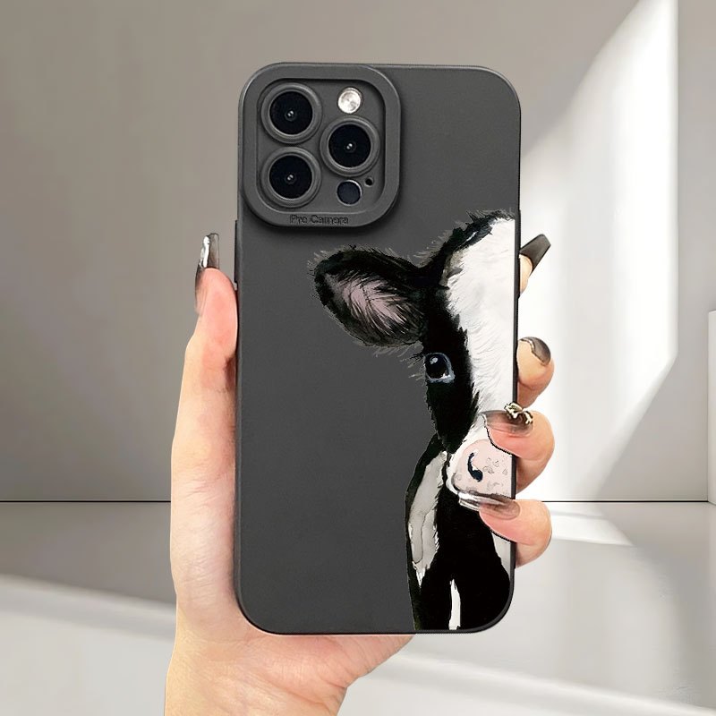 matte phone case a cow pattern uv printing offering 360 Temu