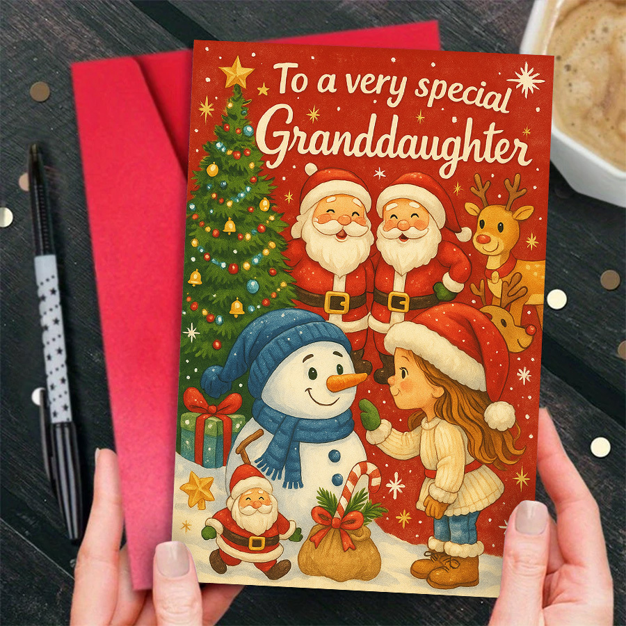 TEMU A Single Christmas Card, For Your Granddaughter, Filled With Holiday Messages, Is For Grandparents To Share Warm And Loving During The