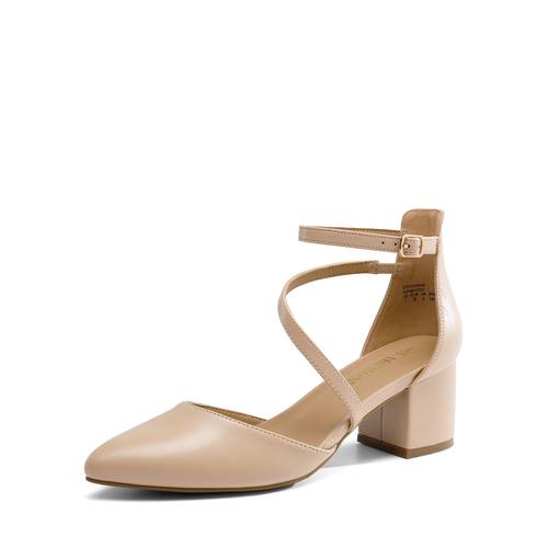 womens chunky low heel pointed toe pumps closed ankle strap suitable for wedding wear cushioned tpr sole insole hand washable low maintenance footwear women shoes