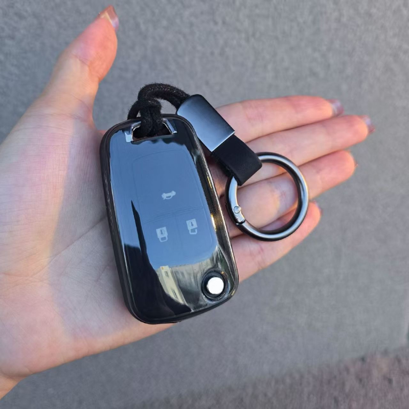E-shop Transparente schwarze TPU Auto-Fernbedienung Flip Key Fob Hülle Key Fob Case Halterung Schale mit Schlüsselring für Cruze Trax für Buick Opel