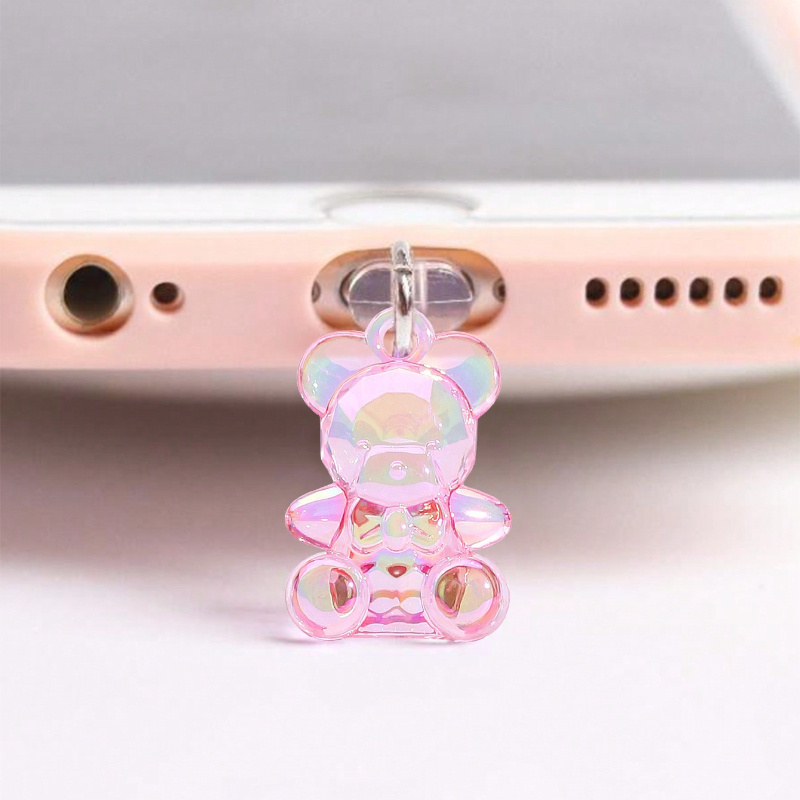 TEMU 1 bouchon anti-poussière pour téléphone en résine d' en cristal, compatible avec les téléphones Type-C/iPhone, idéal cadeau pour