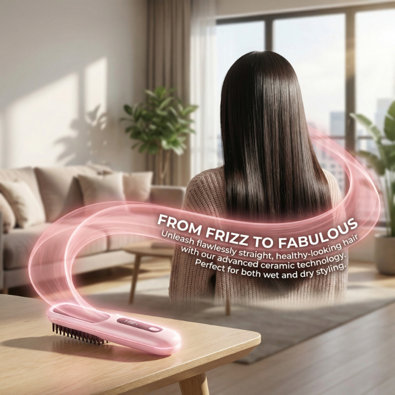 cordless hair straightener brush, rapid, hot comb hair straightener for women, lightweight, type-c charging port, anti-scald, lightweight, usb rechargeable Product details 1
