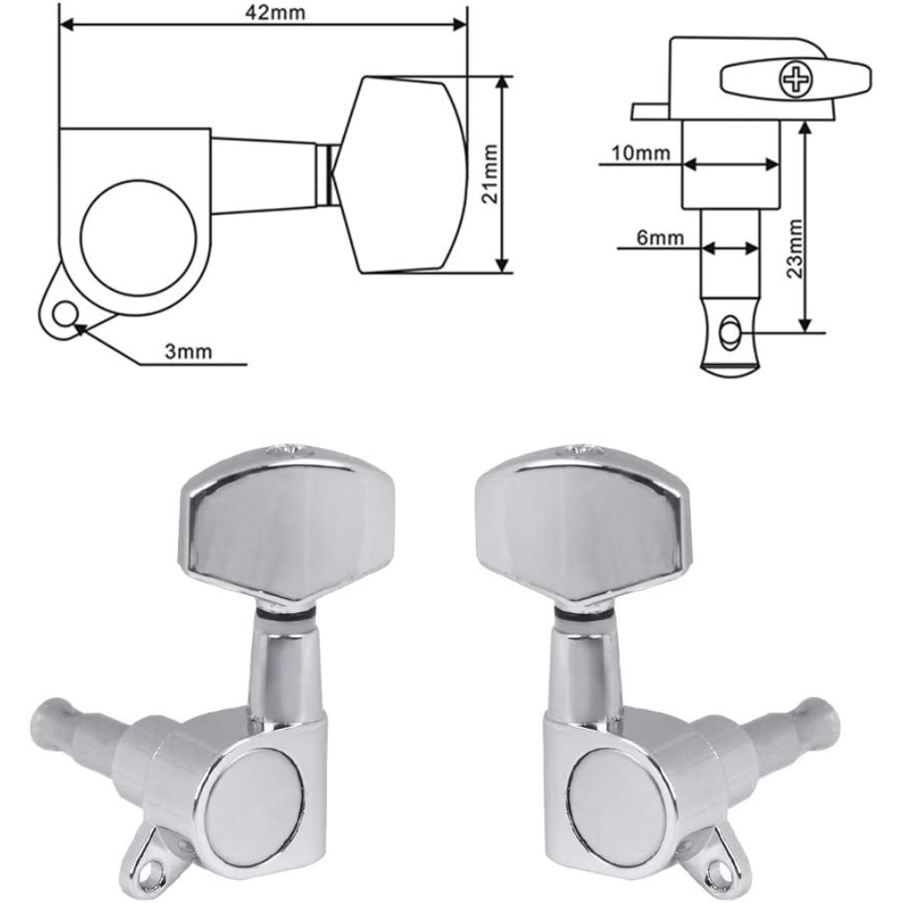 12pcs Guitar Tuning Machines | 101.44oz+3R Machine Heads Pegs, Precision String Tuners, Silvery Grey, for Electric & Acoustic Guitar Parts