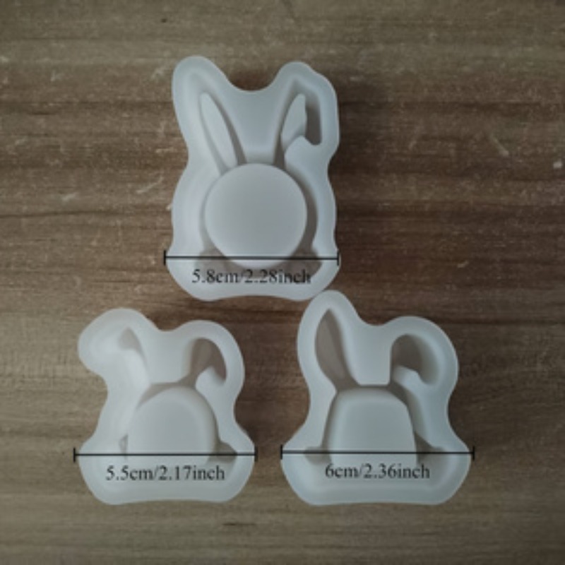 Set Of 3 Hollow Rabbit-shaped Molds For Gypsum, Perfect For Easter Gifts And Decorations. Molds Are Designed For Decor Using Resin