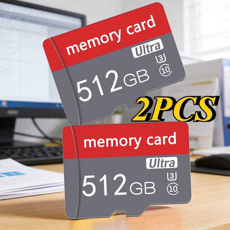 TEMU 2-pcs Tf Memory Cards 512gb, C10 U3 Uhs-1 A1 Standard, Suitable For Cameras, Tablets, And Smartphones | Secure Storage And Fast Transfer, ,