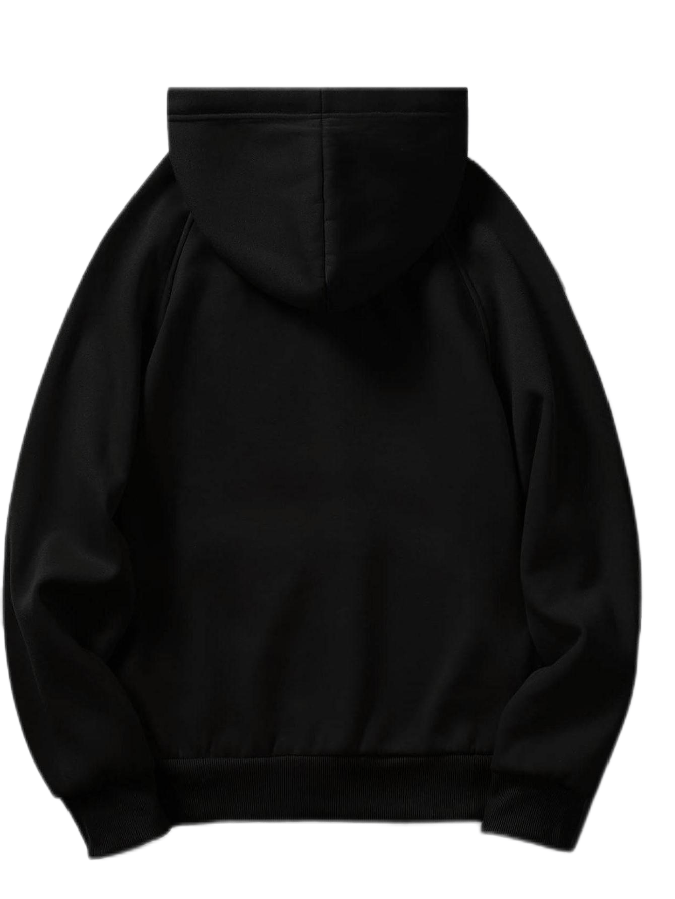 Women's Cute Anime Geometric Print Hoodie Black Streetwear Pullover  with Drawstring Hood, Long Sleeve Casual Sweatshirt for Spring/Fall - Main Image