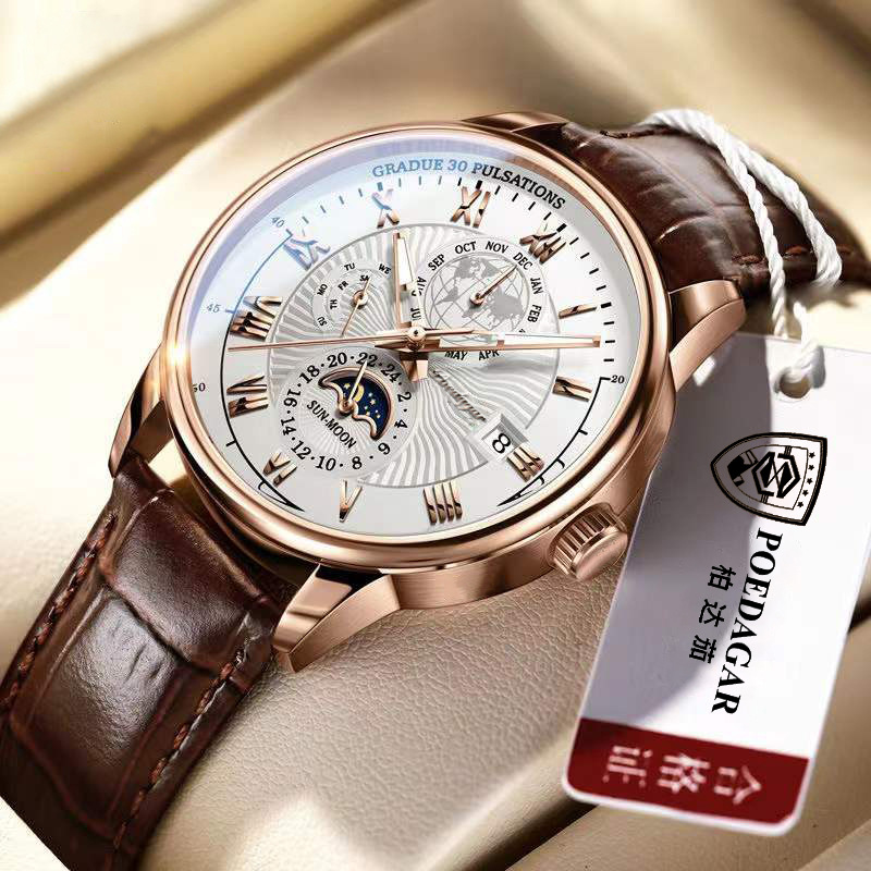 TEMU Binbond Men's Mechanical Watch, Business Strap Watch, Men's Mechanical Wristwatch, -name Men's Watch.