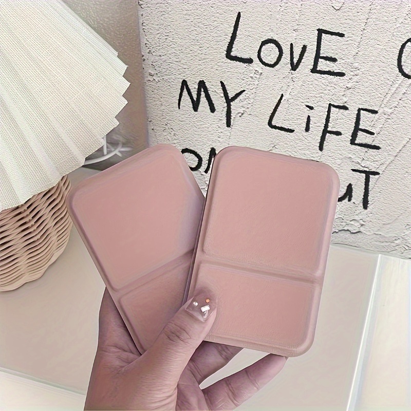 Foldable Mini HD Mirrors with Adjustable PU Stand, Portable Design