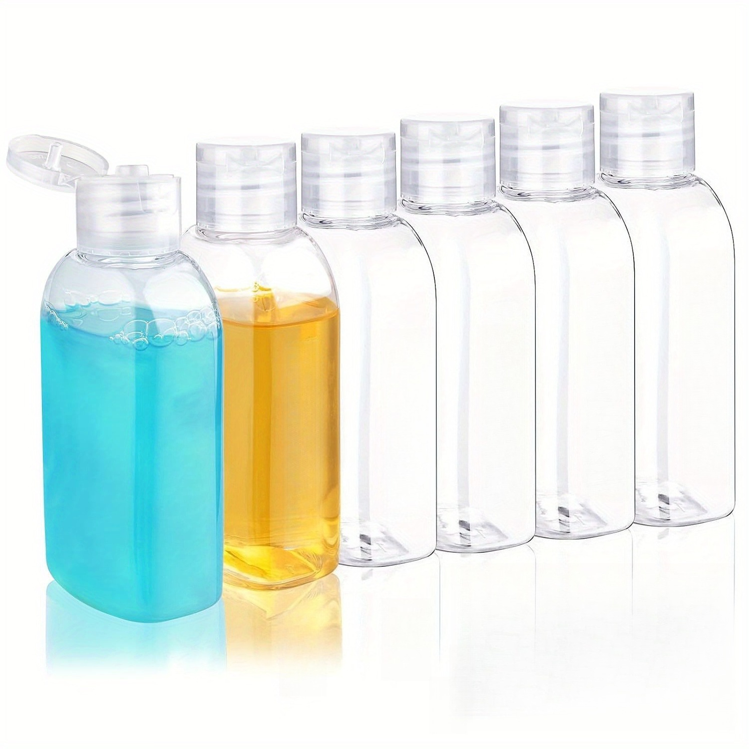 TEMU 6pcs Travel Bottles, 3.4oz Plastic With Lids - Refillable Containers For Shampoo, Conditioner, Body Wash, And Other Toiletries - Portable Travel