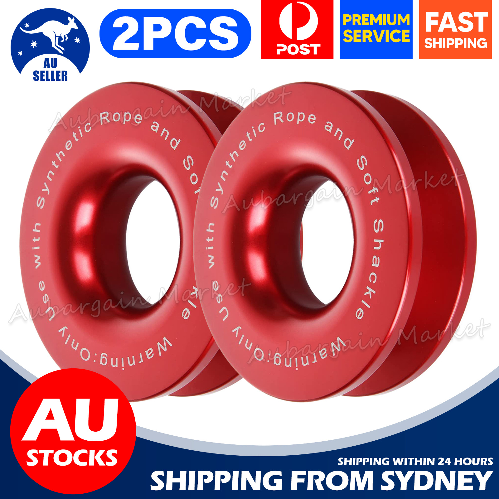 TEMU 2pcs Recovery Ring Block Ring Pulley 41000lbs Soft Shackle Winch Rope Aubargain