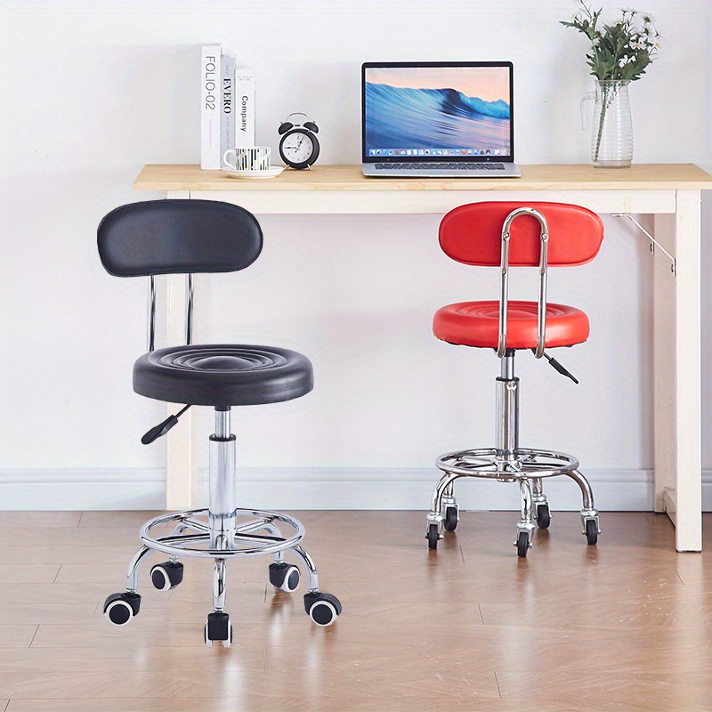 Taburete Hidráulico Ajustable para Salón de Belleza con Respaldo, Ruedas Giratorias de 360 Grados, Ideal para Terapeutas, Peluquería, Masajes, Arte de Uñas, Tatuajes, etc