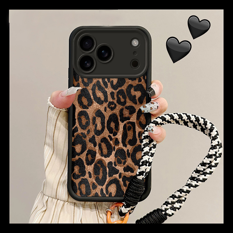 TEMU Phone Case - Phone Case Suitable For Iphone 17/ 17 Pro/ 17 Pro Max/ 17 Tpu Leopard Pattern Protective Phone Cover With Lanyard