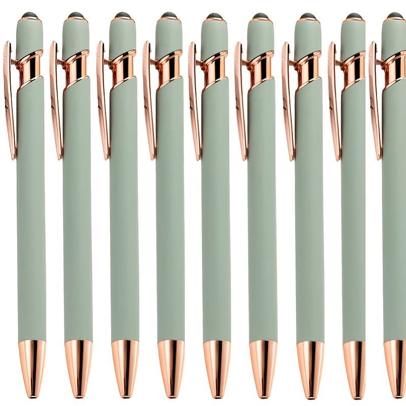 item picture 24pcs set retractable metal ballpoint pen offers a smooth writing experience   3 pens 21 refills features a non slip   medium tip and   a touchscreen stylus tip compatible with   devices an   for daily