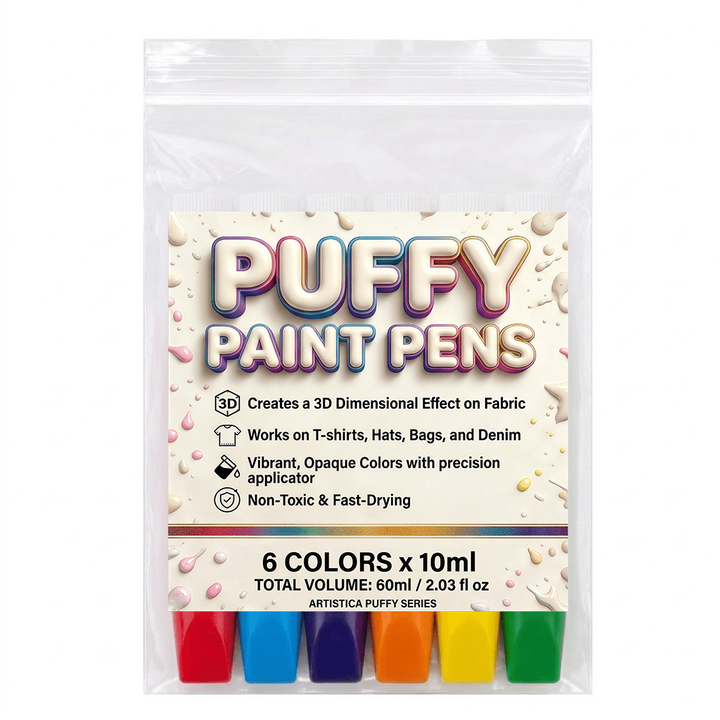 TEMU Stylos Peinture 3D Effet 6 Couleurs, Marqueurs Artistiques à Expansion pour Cartes et Bricolages DIY