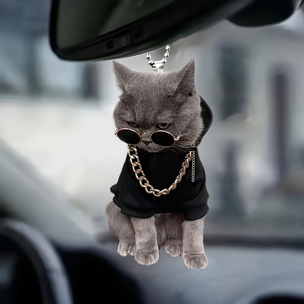 

2d Flat, 3pcs Set: Fashion Acrylic Kitten Pendant, Suitable For Car Rearview Mirror, Backpack Keychain And Home Decoration